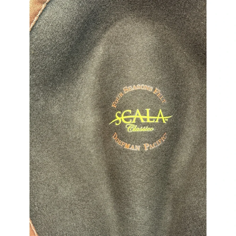 Scala Classico Dorfman Pacific Brown Wool Felt Fedora Hat Medium NWT